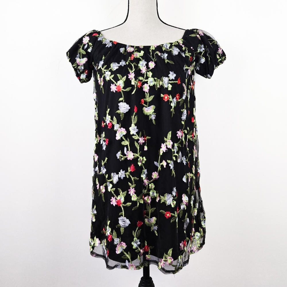 NWT Kimchi Blue Embroidered Floral Off-the-Shoulder Mini Dress